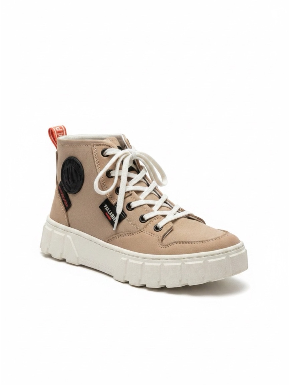 Palladium Kids Taupe High-Top Sneaker with White Sole